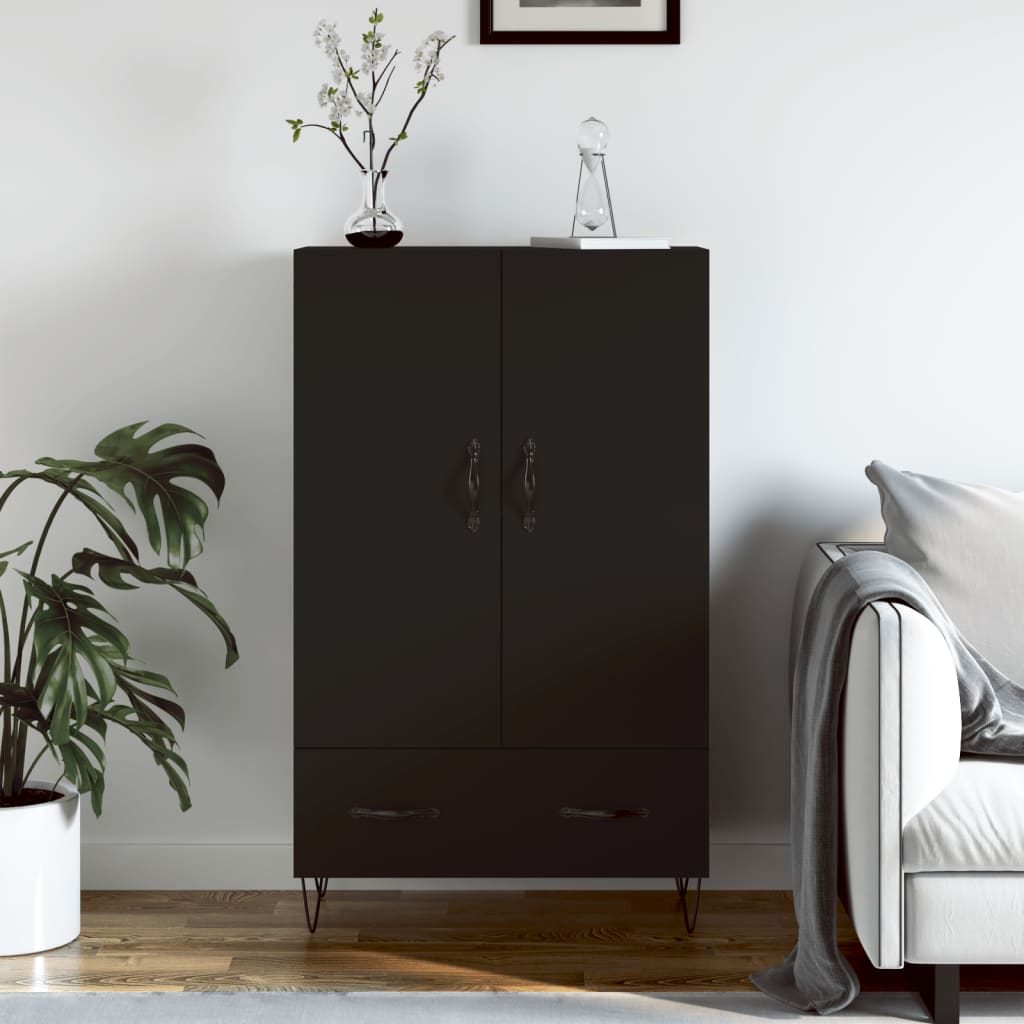 Highboard Black 69.5x31x115 cm Engineered Wood
