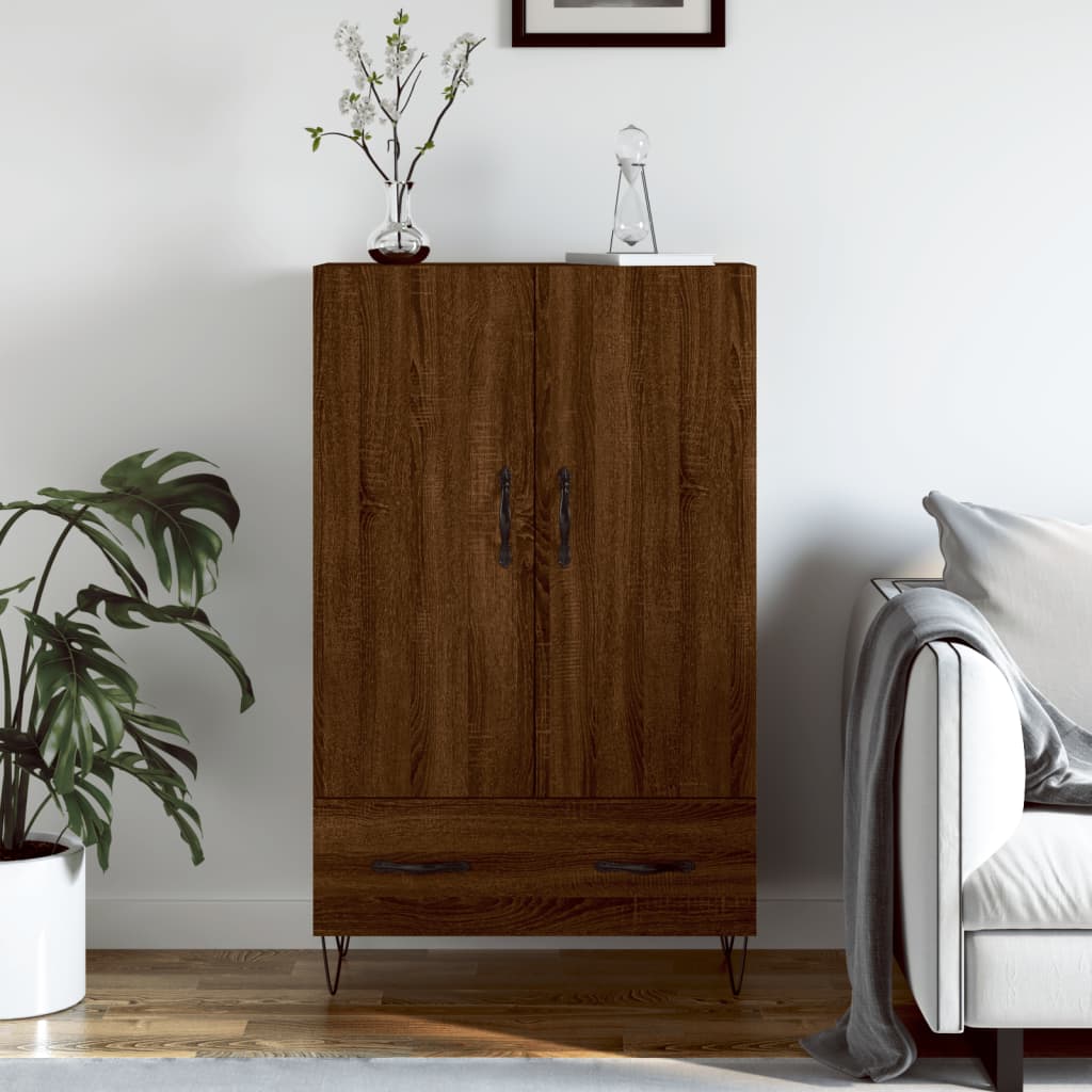 Highboard Brown Oak 69.5x31x115 cm Engineered Wood