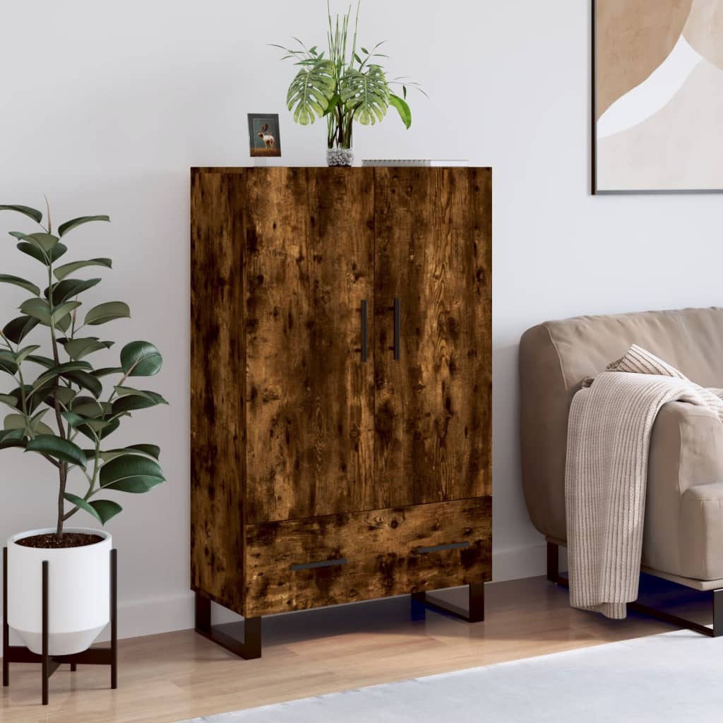 Highboard Smoked Oak 69.5x31x115 cm Engineered Wood