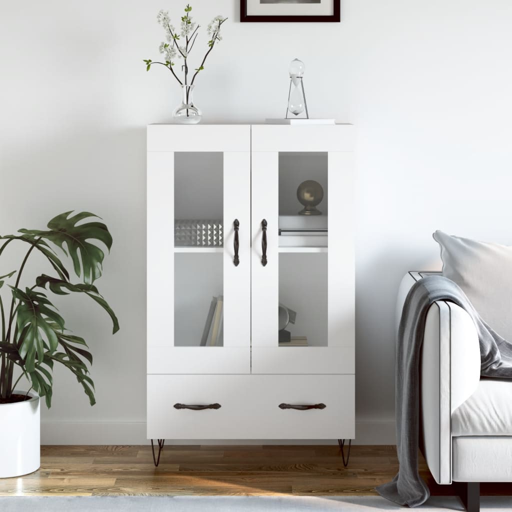 Highboard White 69.5x31x115 cm Engineered Wood