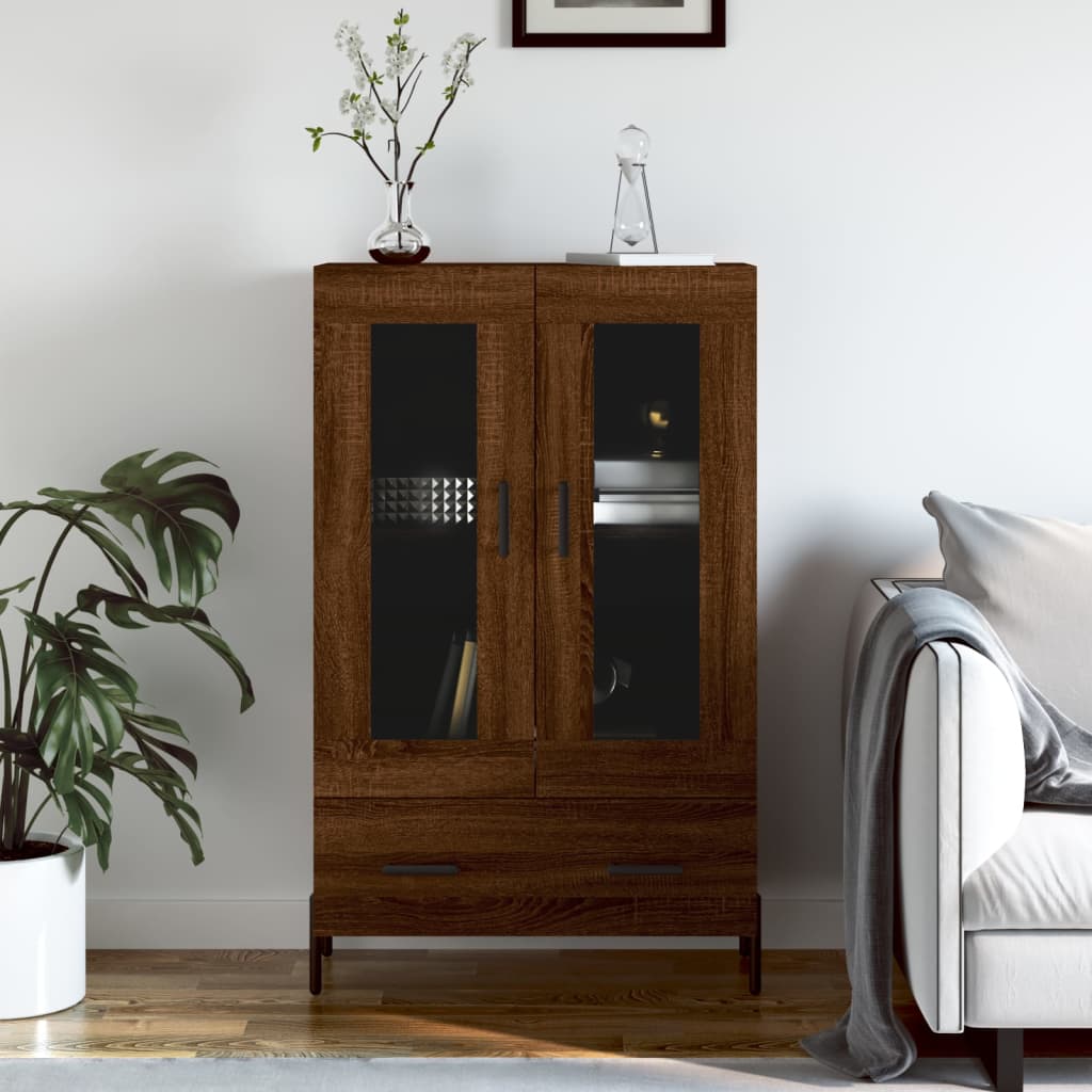 Highboard Brown Oak 69.5x31x115 cm Engineered Wood