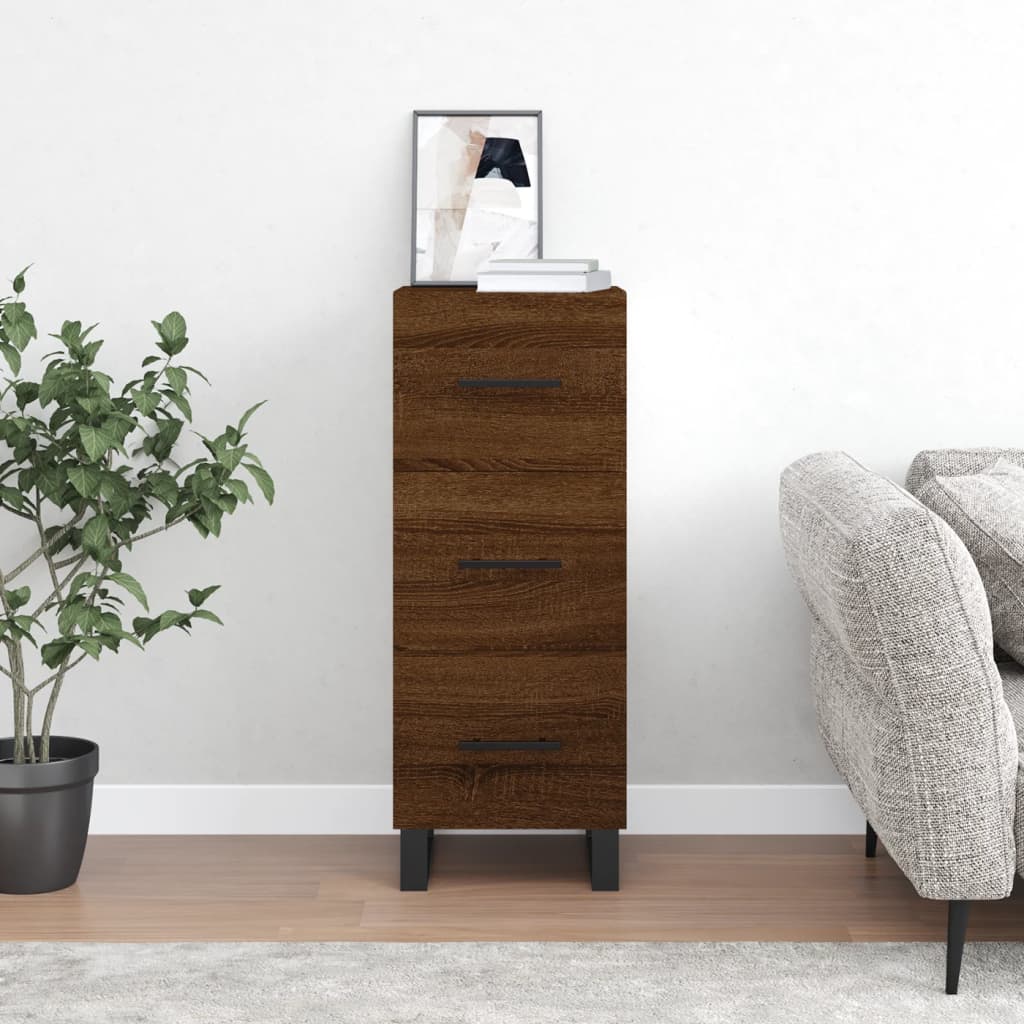 Sideboard Brown Oak 34.5x34x90 cm Engineered Wood