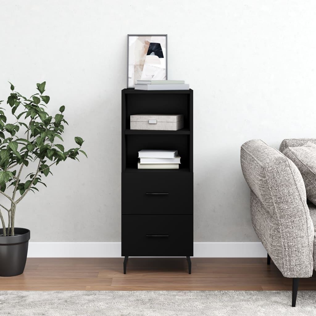 Sideboard Black 34.5x34x90 cm Engineered Wood