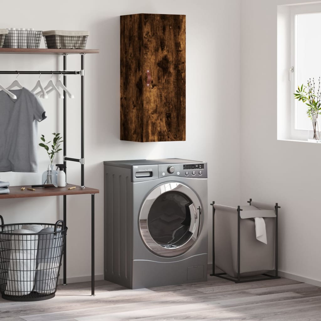 Wall Mounted Cabinet Smoked Oak 34.5x34x90 cm