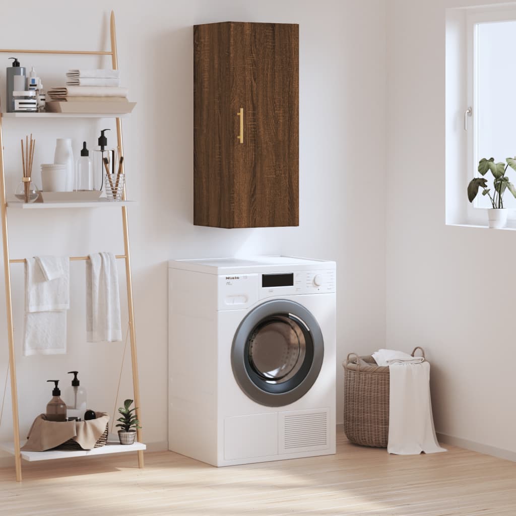 Wall Mounted Cabinet Brown Oak 34.5x34x90 cm