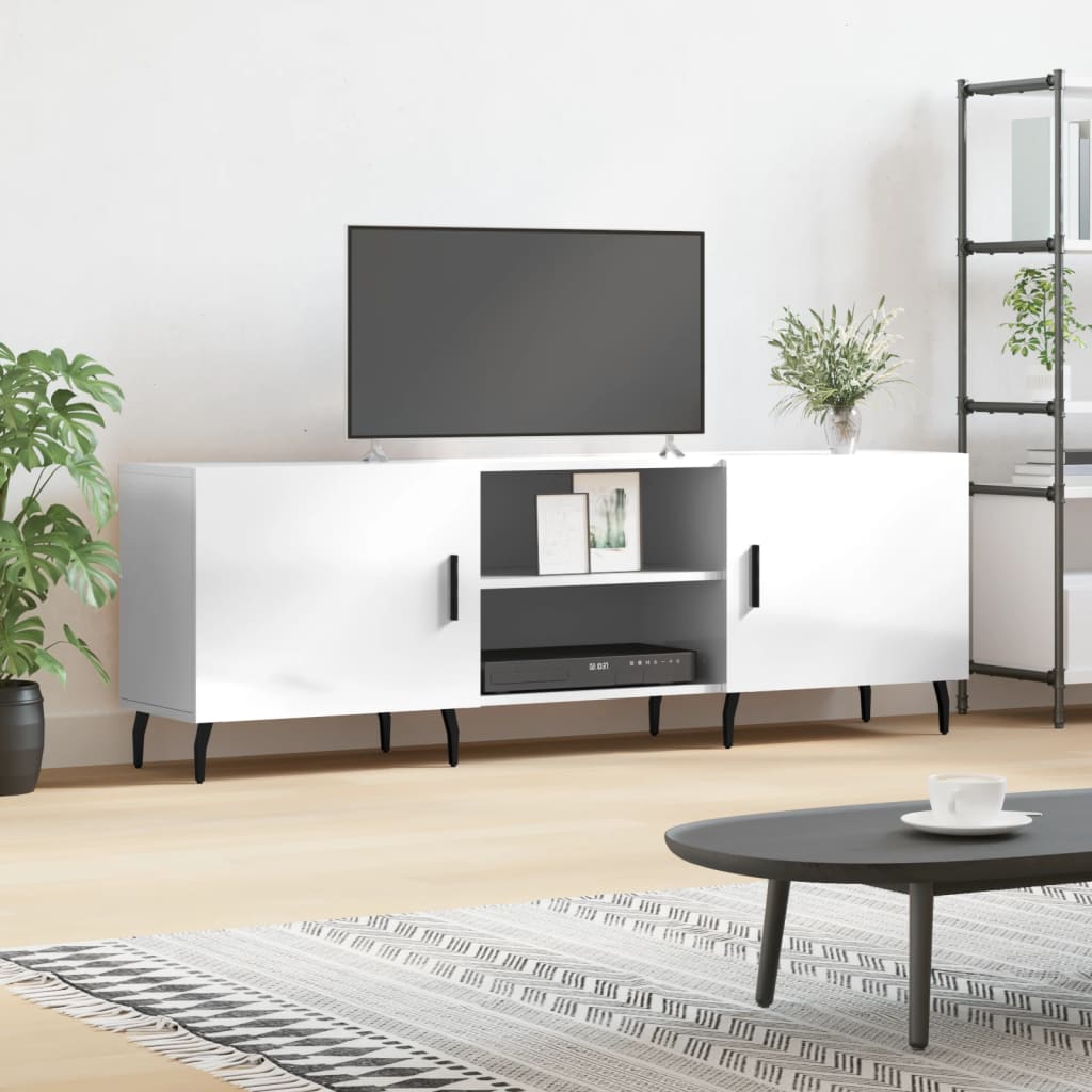 TV Cabinet High Gloss White 150x30x50 cm Engineered Wood