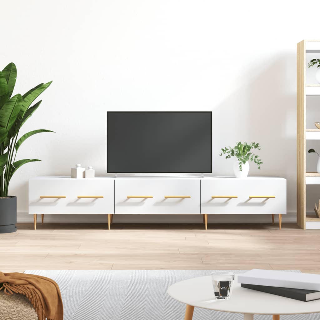 Έπιπλο Τηλεόρασης Λευκό 150x36x30 εκ. από Επεξεργασμένο Ξύλο