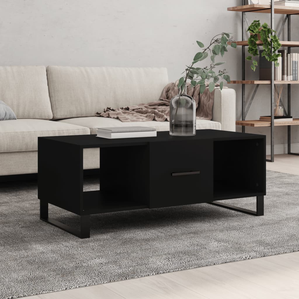 Coffee Table Black 102x50x40 cm Engineered Wood