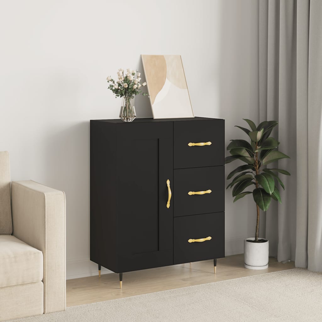 Sideboard Black 69.5x34x90 cm Engineered Wood
