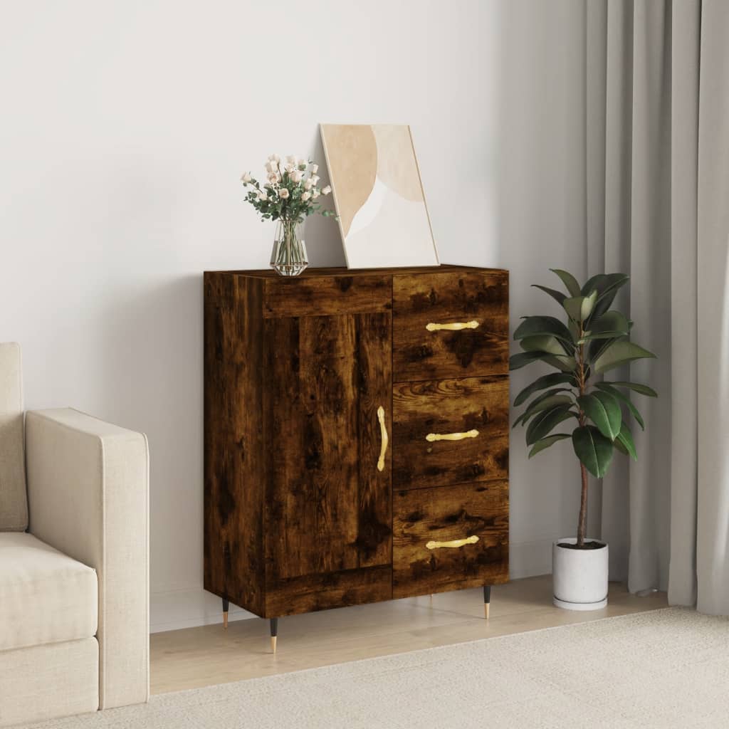 Sideboard Smoked Oak 69.5x34x90 cm Engineered Wood