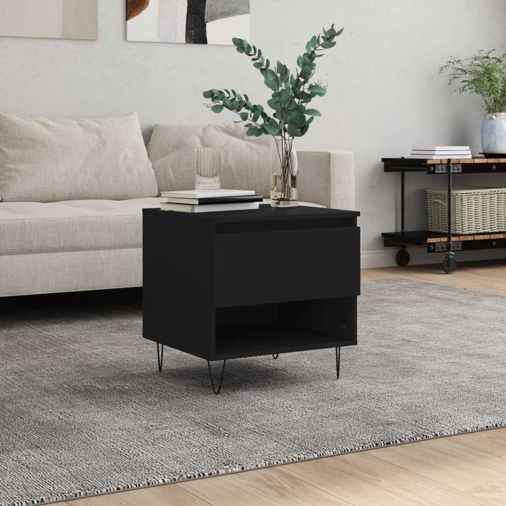 Coffee Table Black 50x46x50 cm Engineered Wood