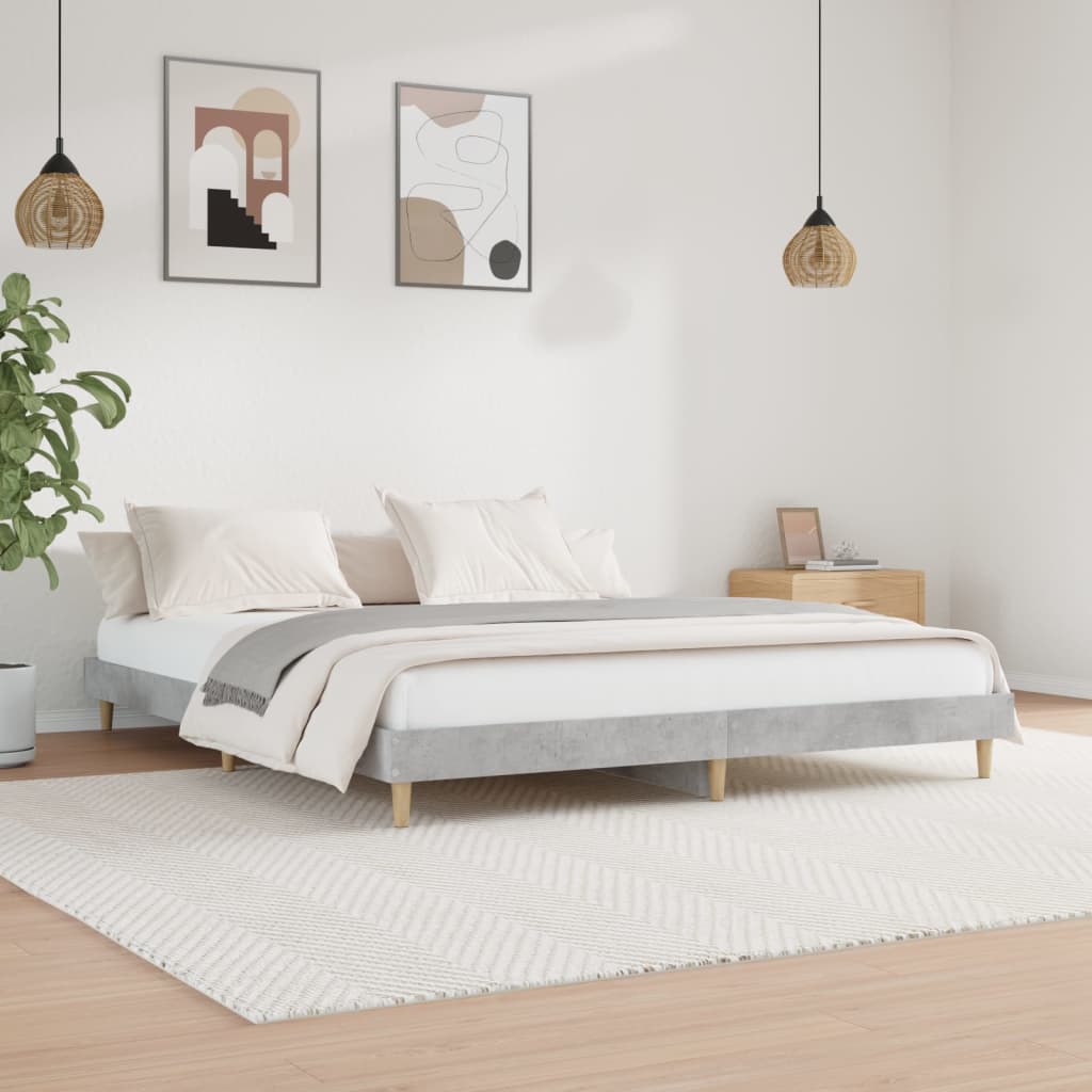 Bettgestell Betongrau 180x200 cm Holzwerkstoff