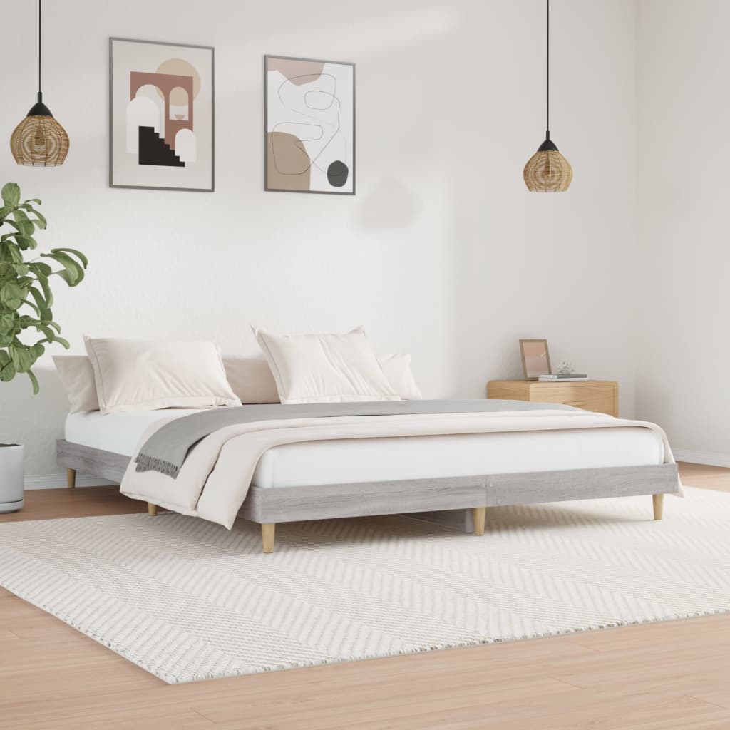 Bettgestell Grau Sonoma 160x200 cm Holzwerkstoff