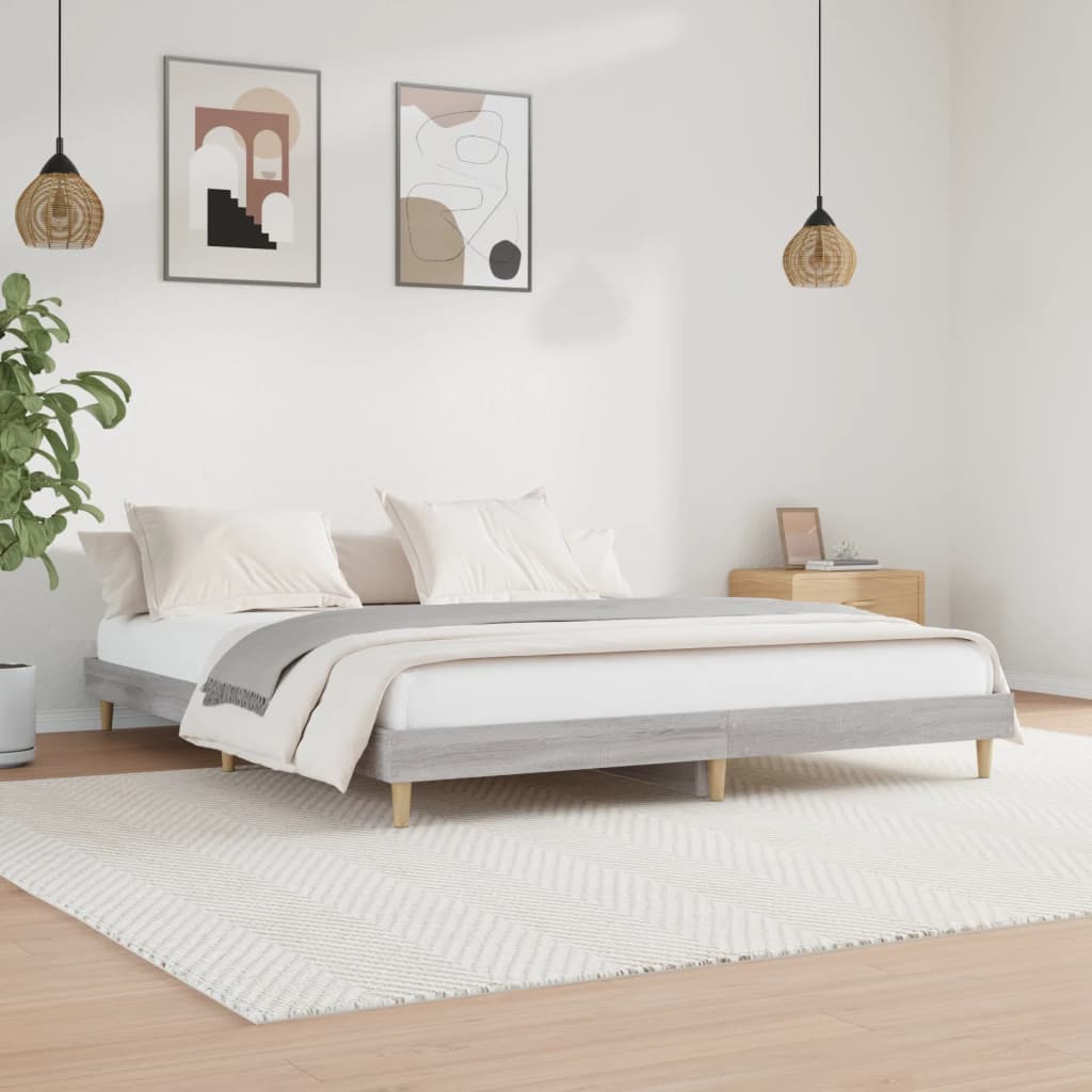 Bettgestell Grau Sonoma 150x200 cm Holzwerkstoff