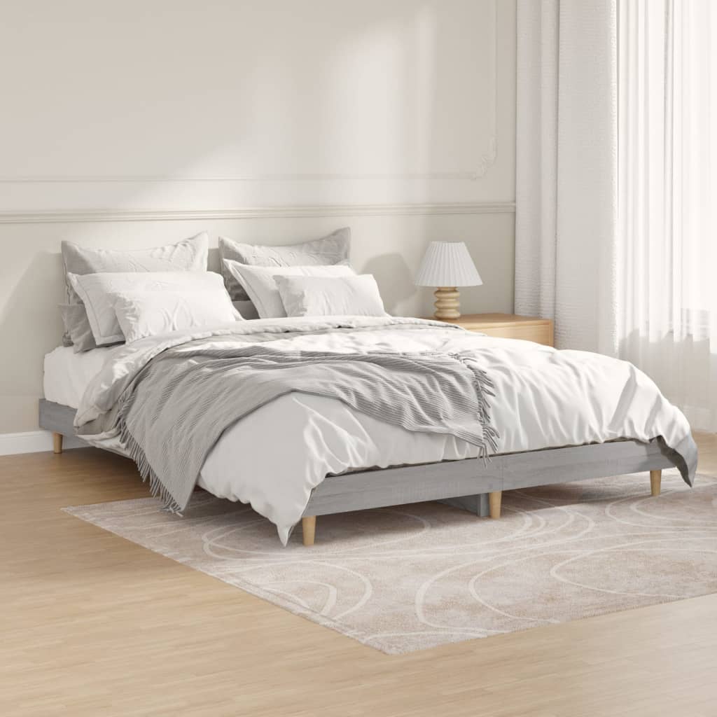 Bettgestell Grau Sonoma 140x190 cm Holzwerkstoff