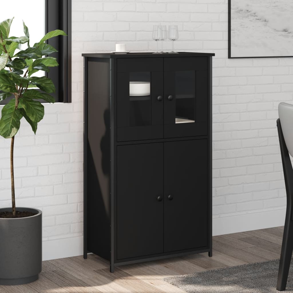 Highboard Black 62x32x106.5 cm Engineered Wood