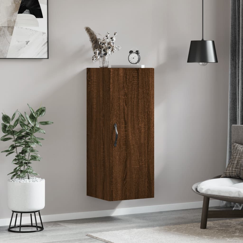 Wall Mounted Cabinet Brown Oak 34.5x34x90 cm Engineered Wood
