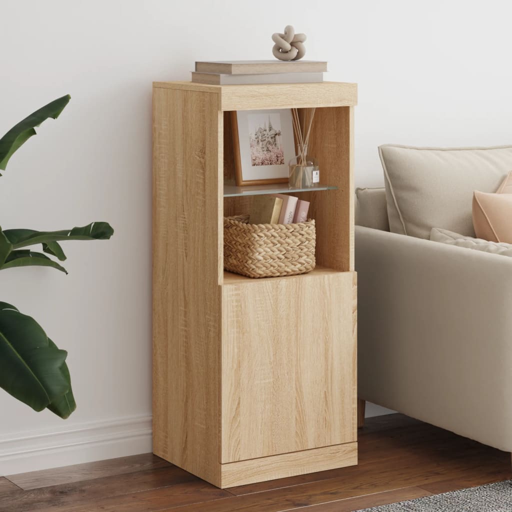 Sideboard with LED Lights Sonoma Oak 41x37x100 cm