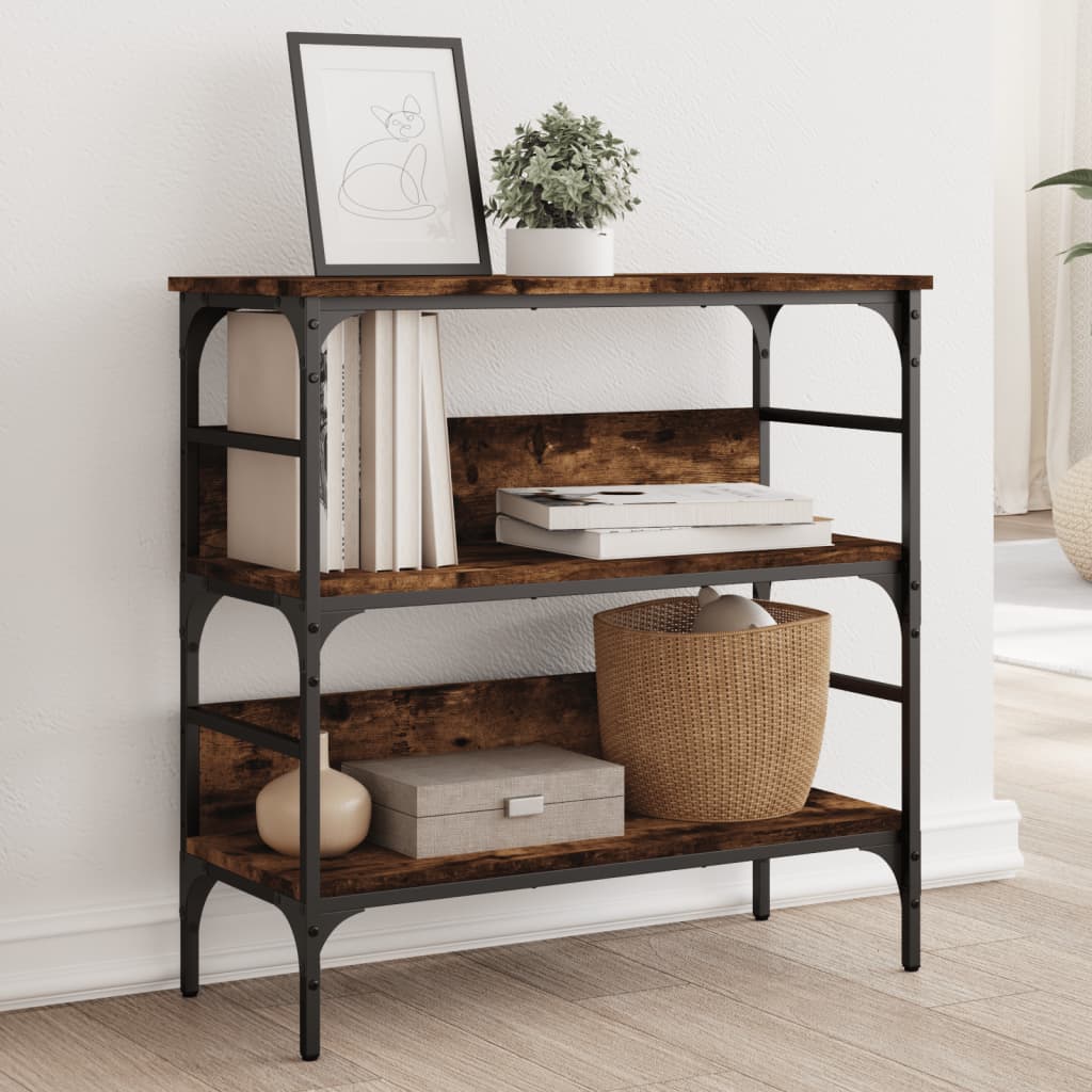 Console Table Smoked Oak 75x32x75 cm Engineered Wood