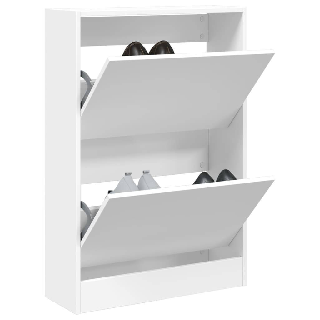 Shoe Cabinet White 60x21x87.5 cm Engineered Wood