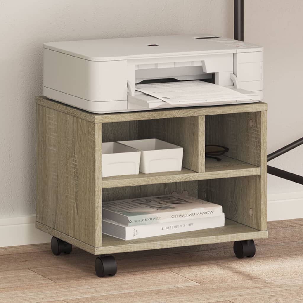 Printer Stand with Wheels Sonoma Oak 41x32x34,5 cm