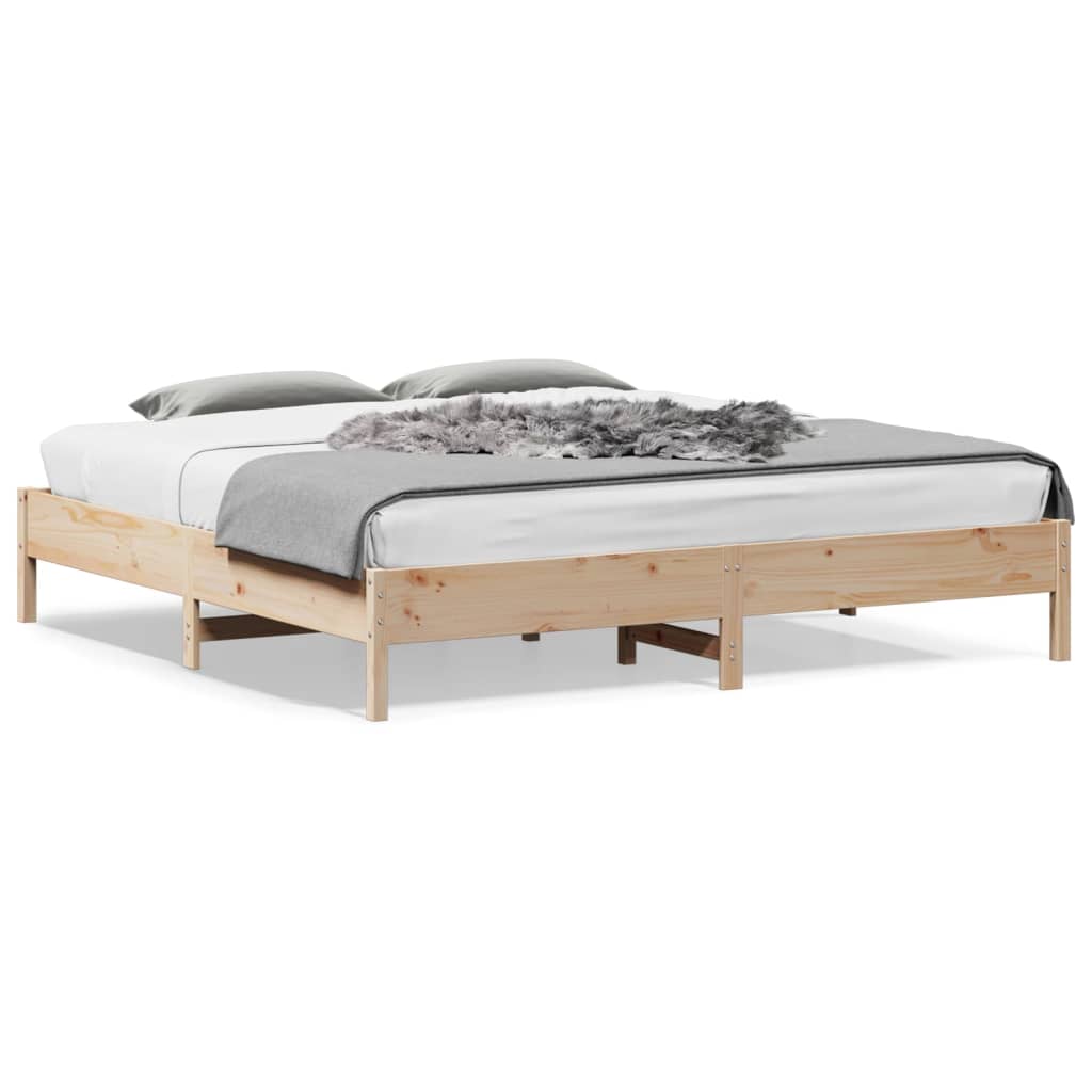 Bed Frame without Mattress 200x200 cm Solid Wood Pine