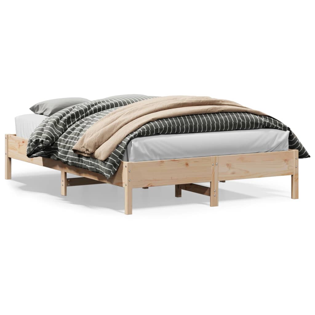 Bed Frame without Mattress 160x200 cm Solid Wood Pine