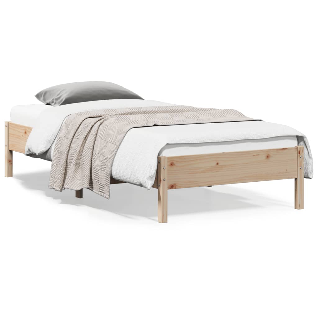 Bed Frame without Mattress 90x200 cm Solid Wood Pine