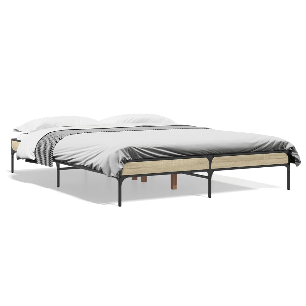 Bed Frame without Mattress Sonoma Oak 150x200 cm King Size