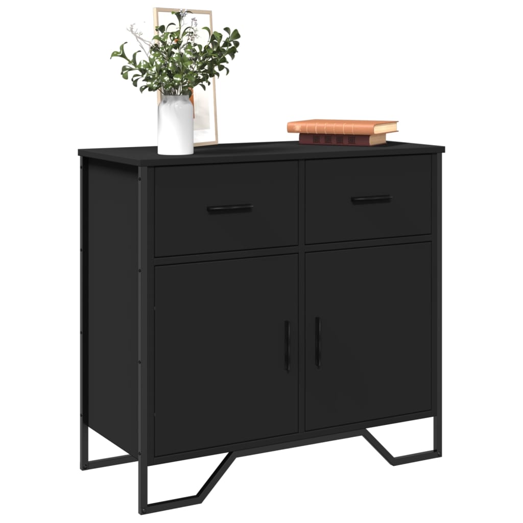 Sideboard Black 79.5x35.5x74.5 cm Engineered Wood