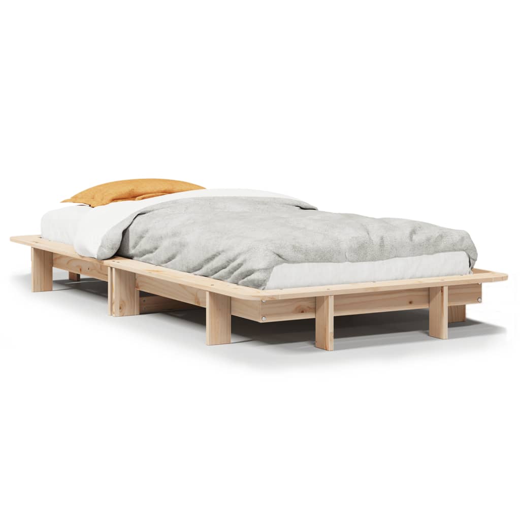Bed Frame without Mattress 90x200 cm Solid Wood Pine