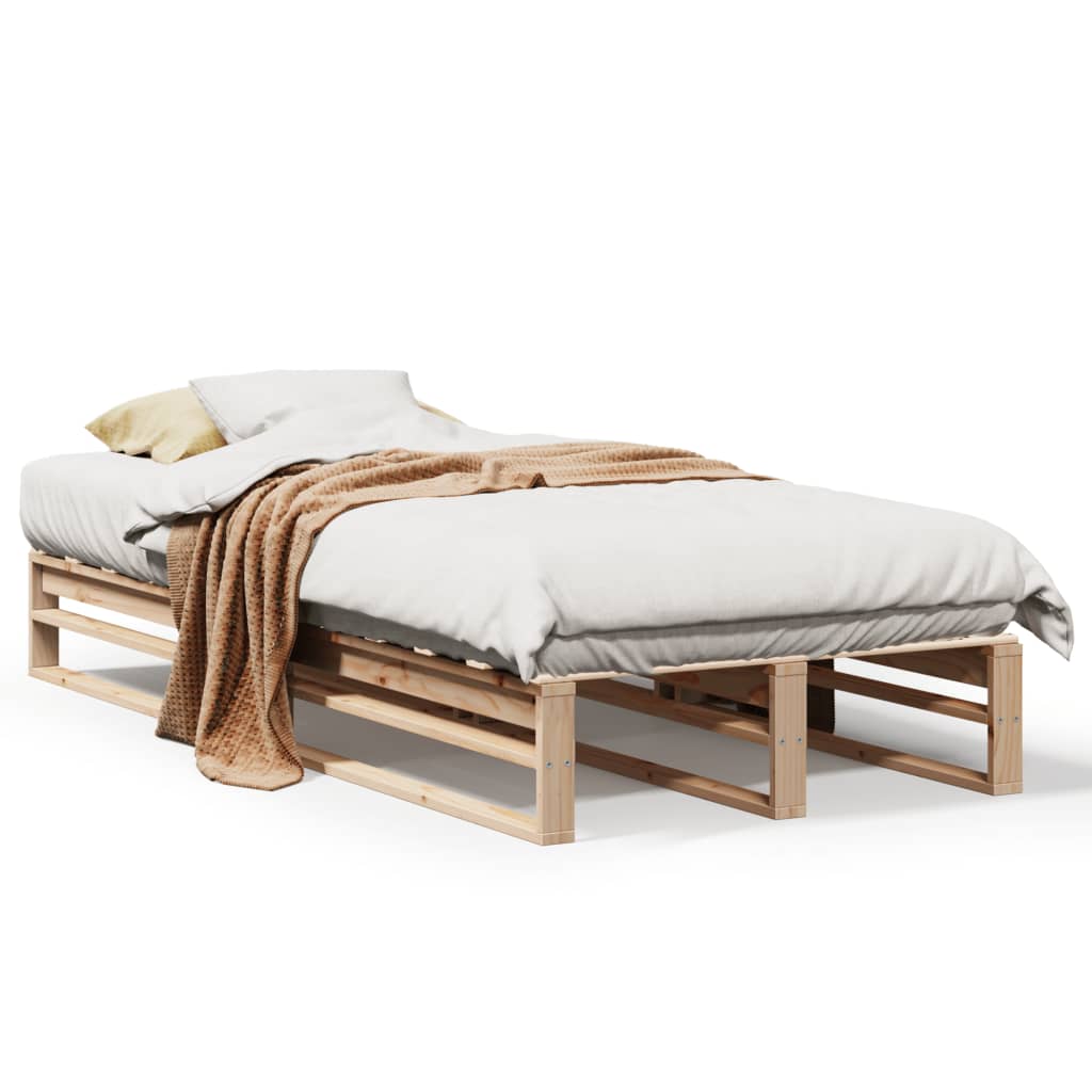 Bed Frame without Mattress 75x190 cm Small Single Solid Wood Pine