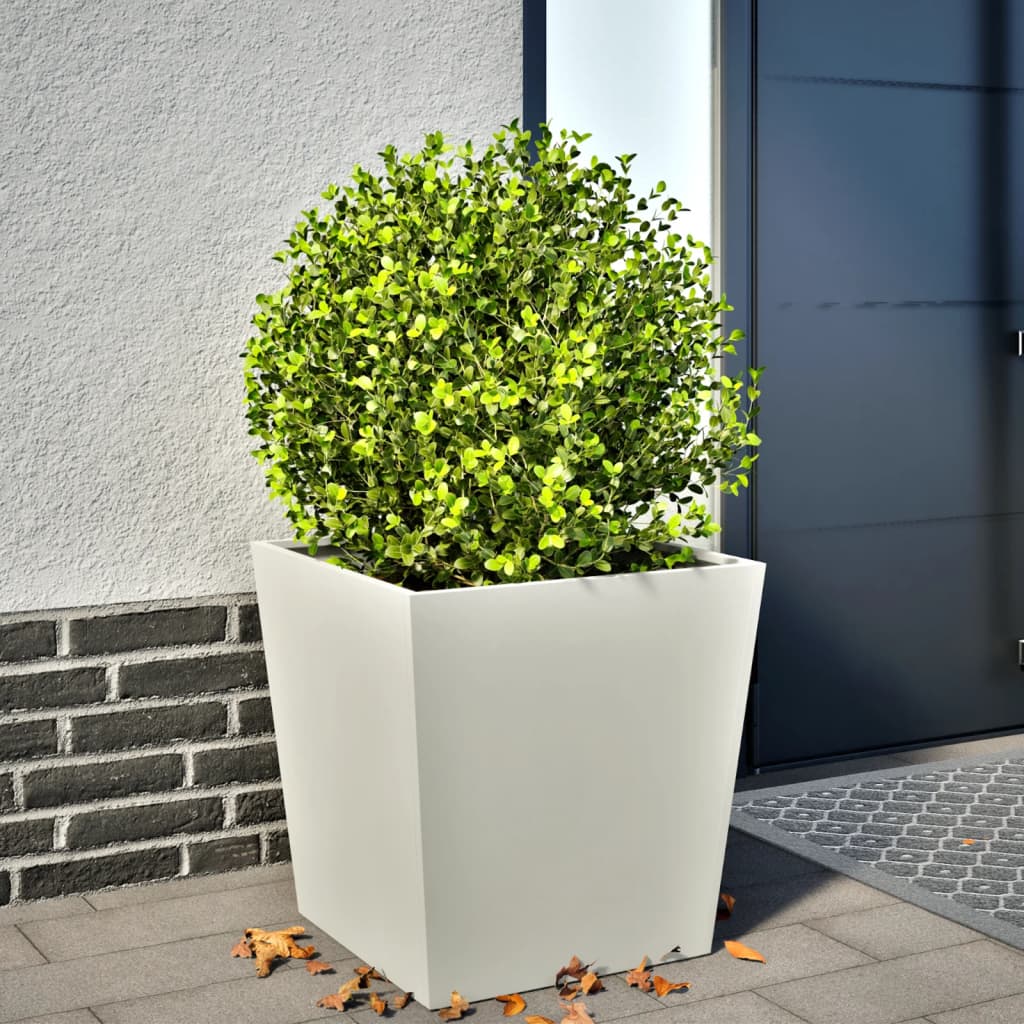 Garden Planter White 50x50x50 cm Steel