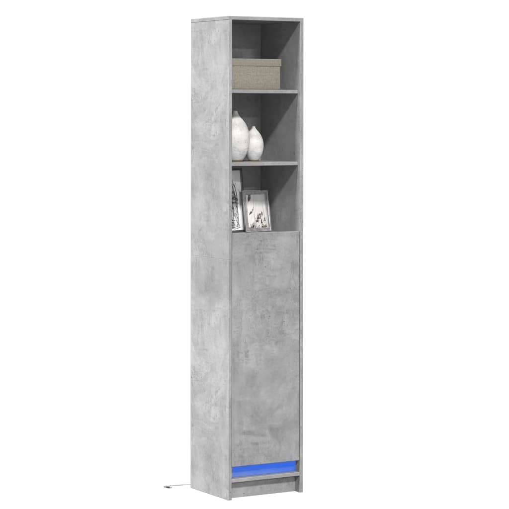 Sideboard with LED Concrete Grey 36x32.5x200 cm Engineered Wood