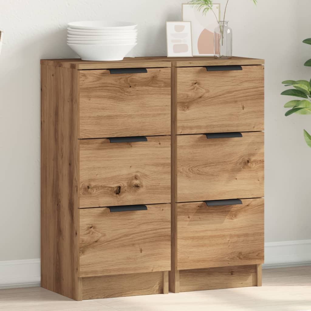 Sideboards 2 pcs Artisan Oak 30x30x70 cm Engineered Wood