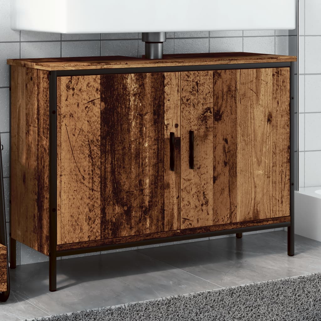 Ντουλάπι νιπτήρα Παλιό ξύλο 80x30x60 cm Κατασκευασμένο ξύλο