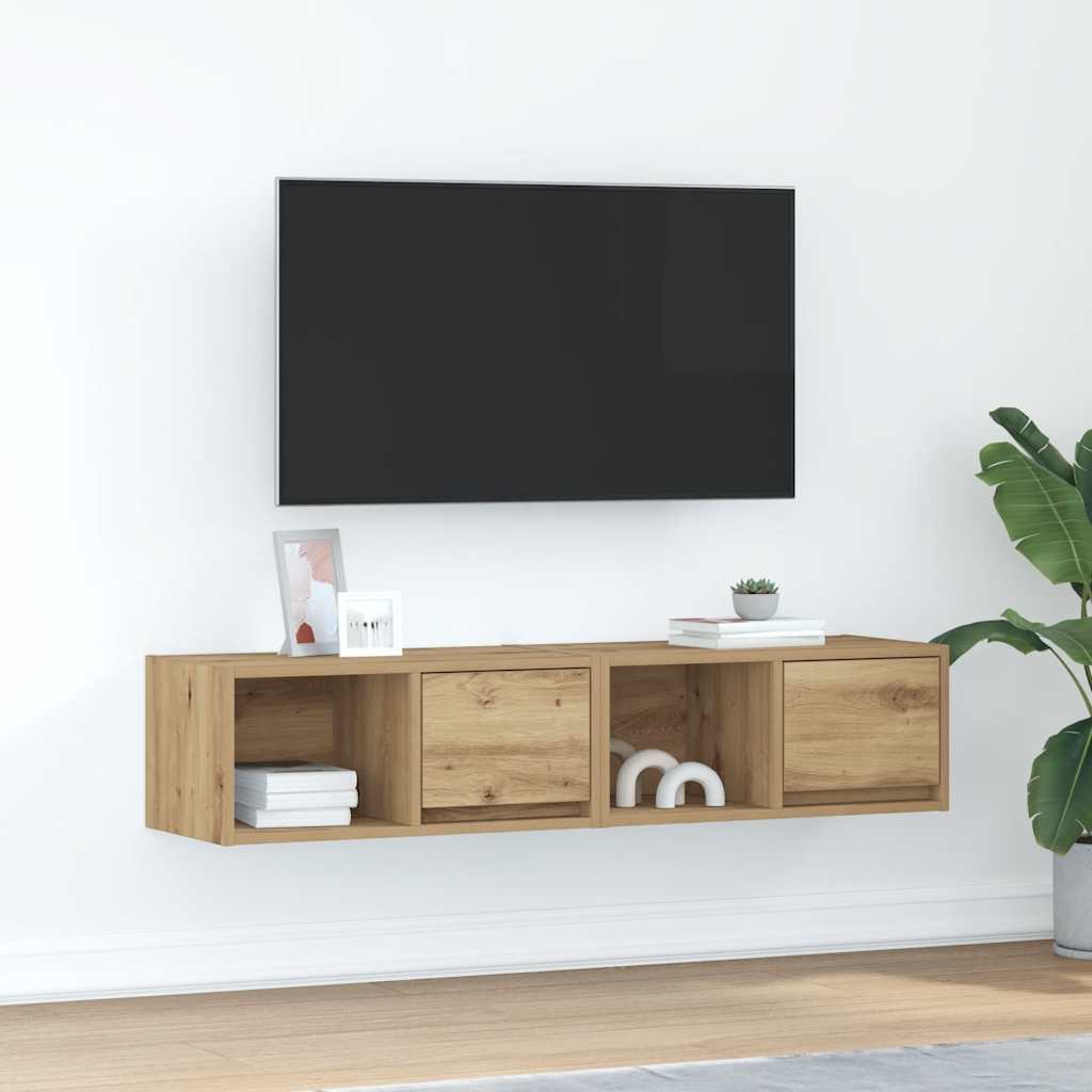TV Cabinets 2 pcs Artisan Oak 60x31x25.5 cm Engineered Wood