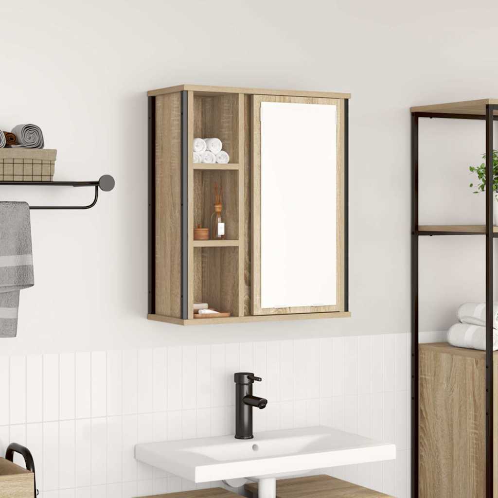 Ντουλάπι Μπάνιου με Καθρέφτη Sonoma δρυς 50x21x60 εκ.