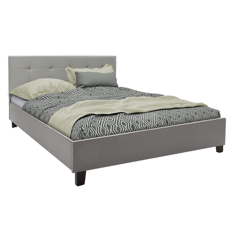 Double bed Mago pu in gray matte 150x200cm