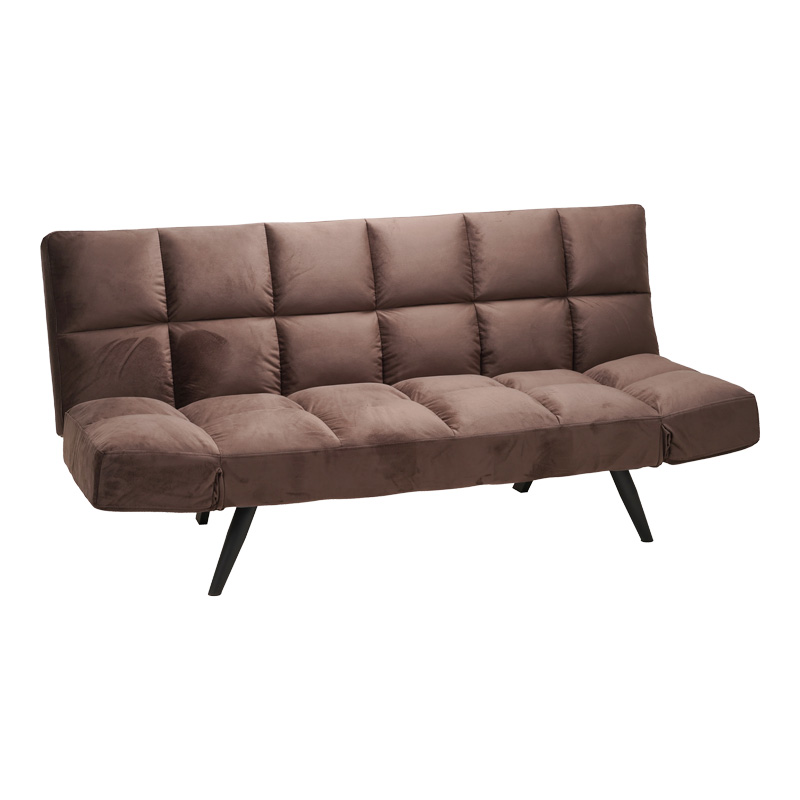 Sofa - bed 3-seater Freddo I velvet brown 181x81x86cm