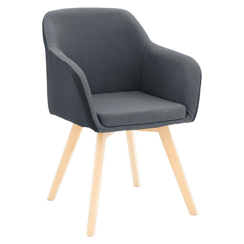 Safira armchair PU fabric black-natural 57x58x84cm