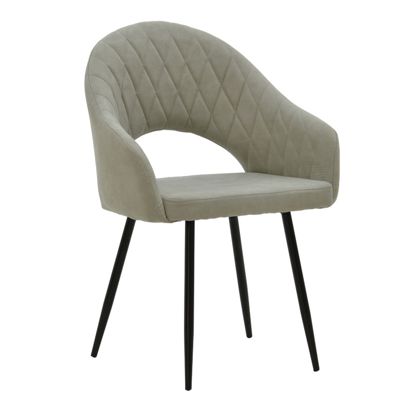 Armchair Macie fabric antique grey-black 58x50x85cm