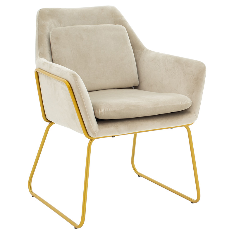 Armchair Mira grey beige-golden 65x69x86cm