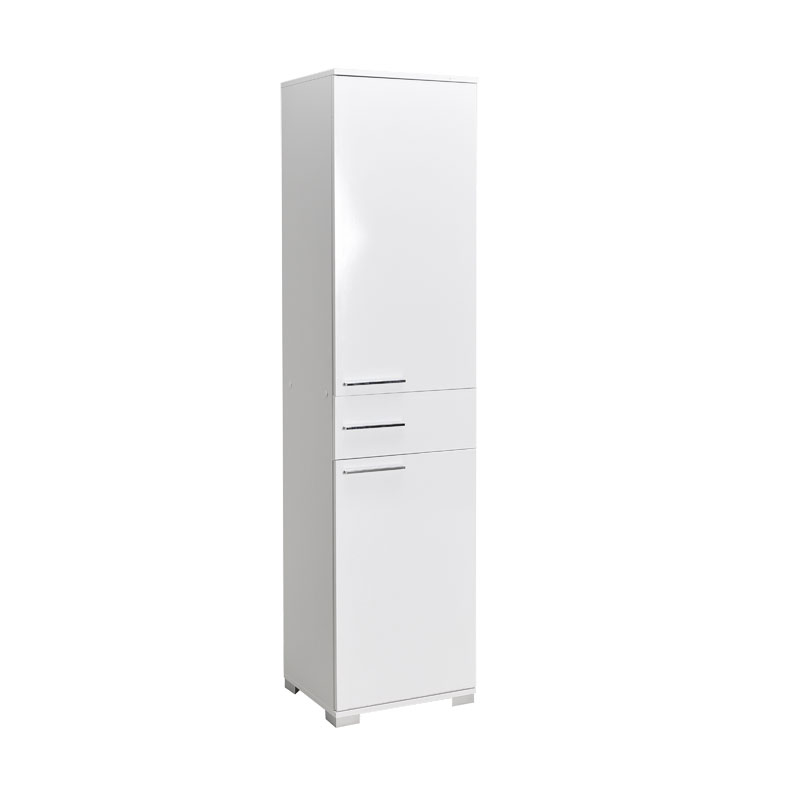 Ντουλάπα Chad με συρτάρια λευκό gloss 45x40x188εκ