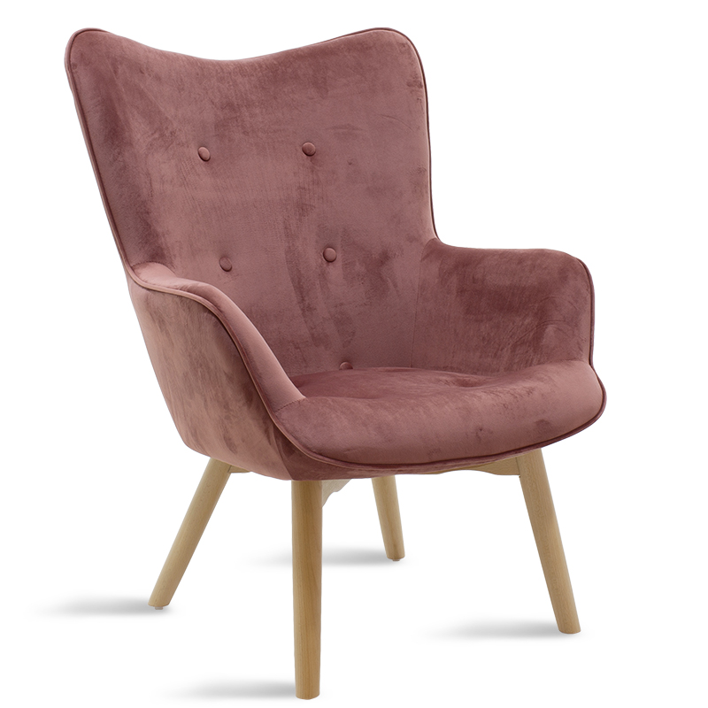Armchair Kido velvet rotten apple color