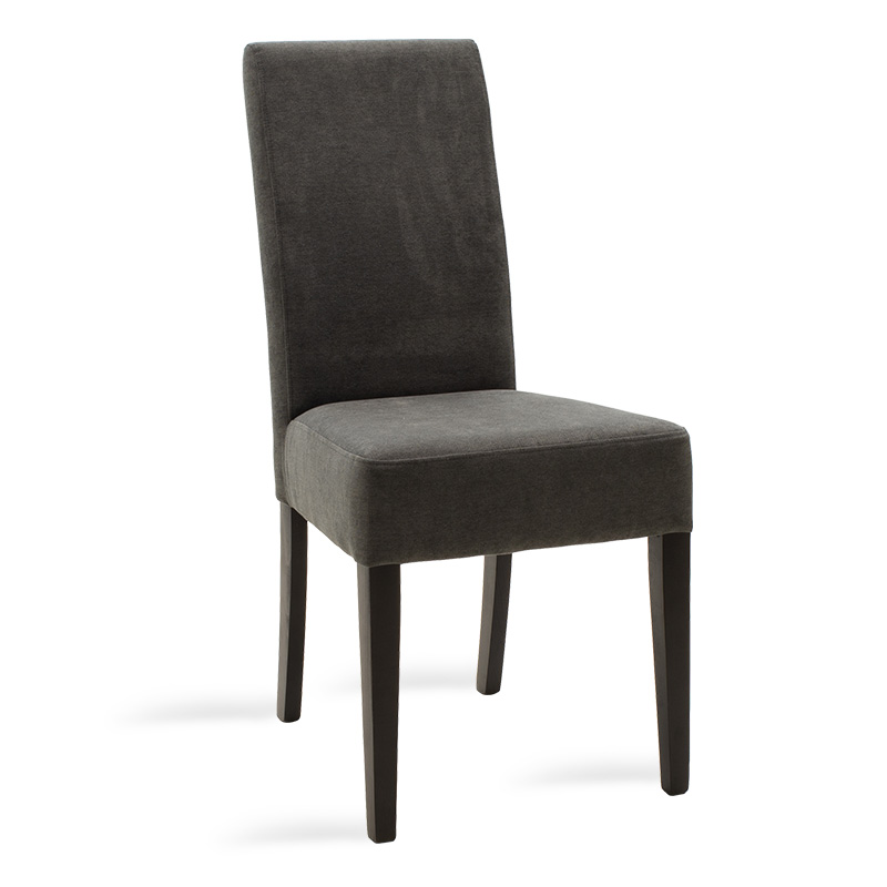 Wooden chair Ditta with dark grey fabric - wooden legs wenge