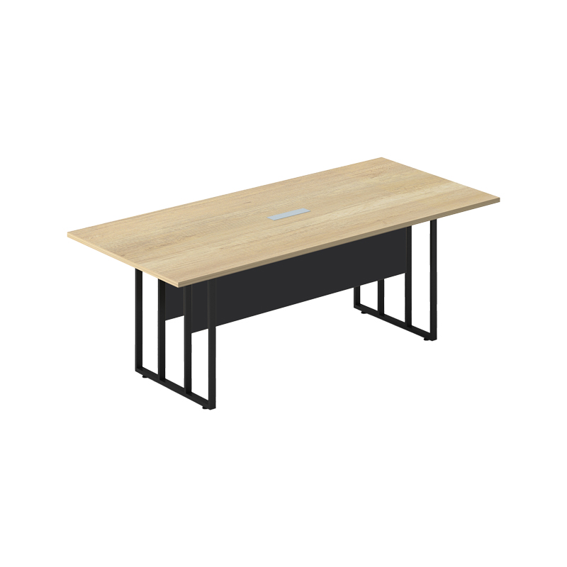 Conference table Lotus metal-wood in oak-dark grey color 200x100x75cm
