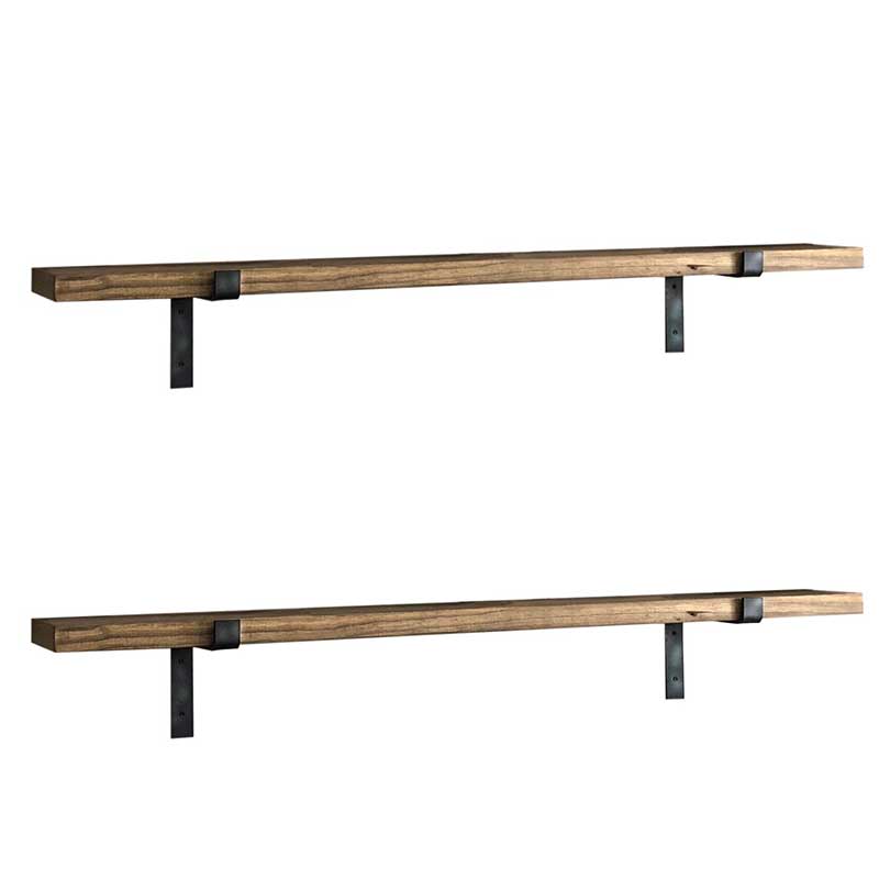Wall Shelf 2 pcs PWF-0314 walnut - black 60x14x16cm
