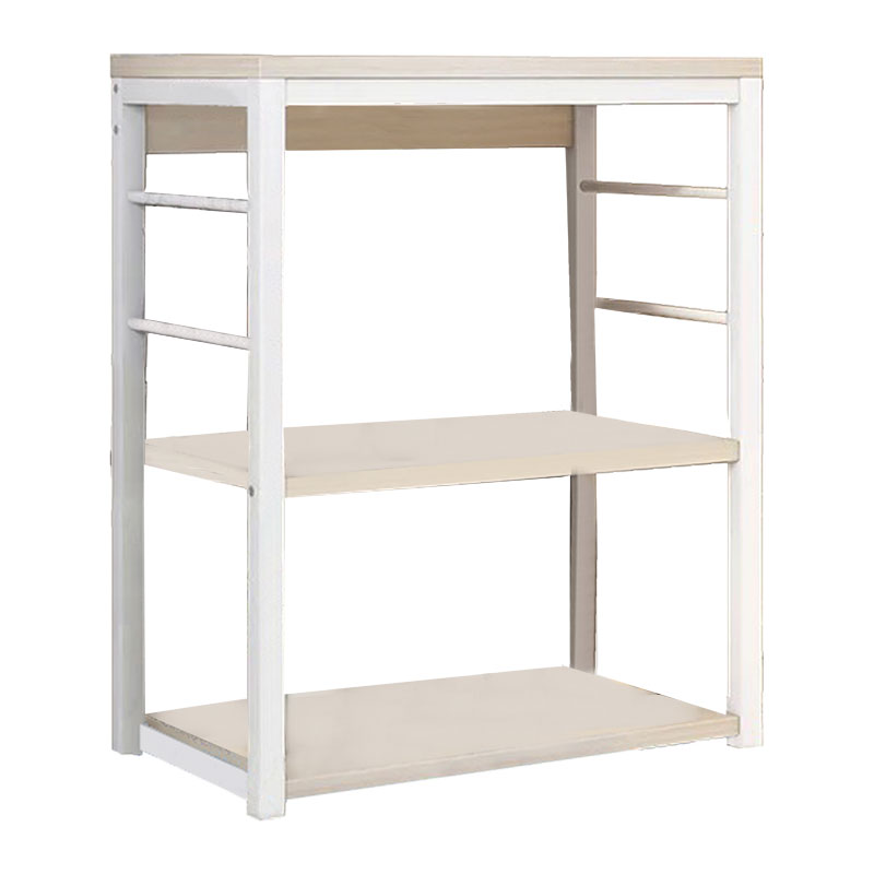 Floor shelf unit Cayde metallic in white-natural color 50x35x71.5cm