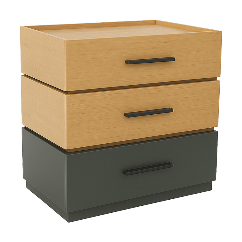 Κομοδίνο Sonlen mdf σε sonoma-ανθρακί απόχρωση 60x40x66εκ